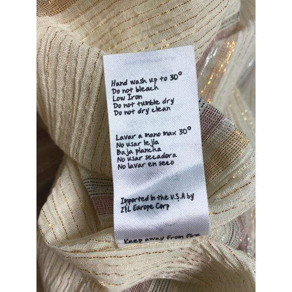 Z&L Golden Slumbers Metallic Stripe Cotton Kaftan Dress NWT US MEDIUM/LARGE - Picture 16 of 16